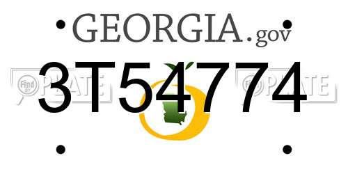 3T54774 Georgia License Plate