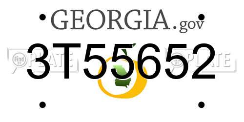 3T55652 Georgia License Plate