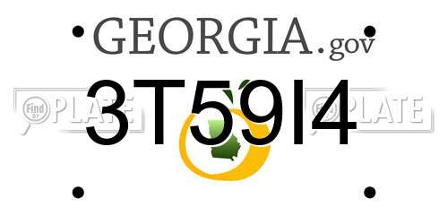 3T59I4 Georgia License Plate
