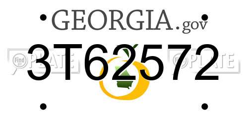 3T62572 Georgia License Plate