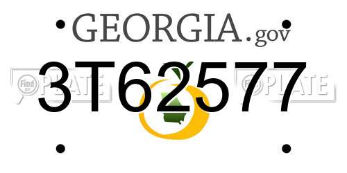 3T62577 Georgia License Plate