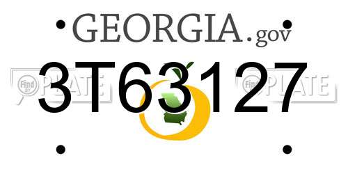 3T63127 Georgia License Plate