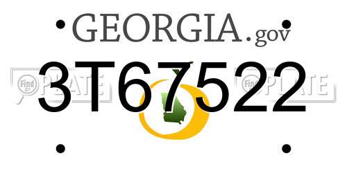 3T67522 Georgia License Plate