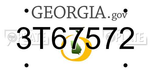 3T67572 Georgia License Plate