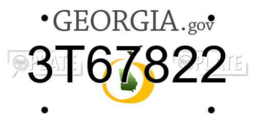3T67822 Georgia License Plate