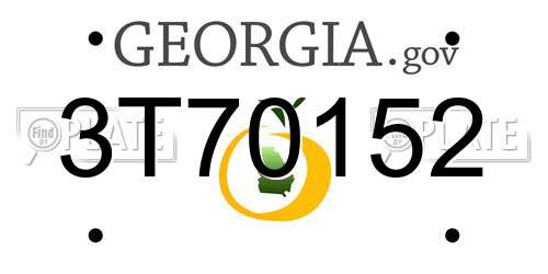 3T70152 Georgia License Plate