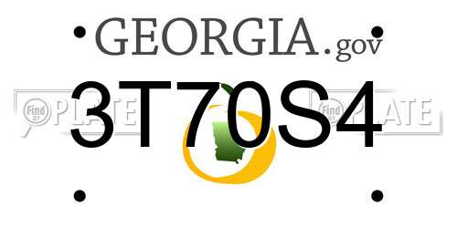3T70S4 Georgia License Plate