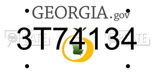 3T74134 Georgia License Plate