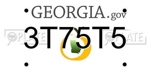 3T75T5 Georgia License Plate