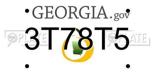 3T78T5 Georgia License Plate