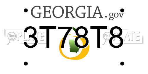 3T78T8 Georgia License Plate