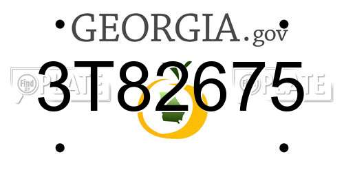 3T82675 Georgia License Plate