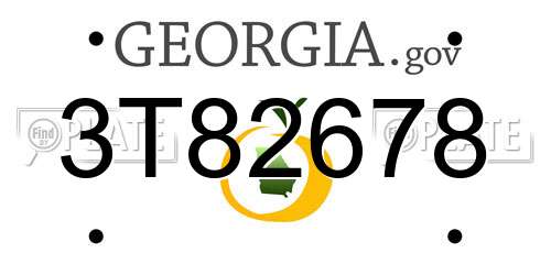 3T82678 Georgia License Plate