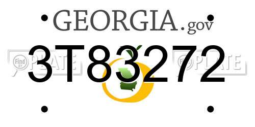 3T83272 Georgia License Plate