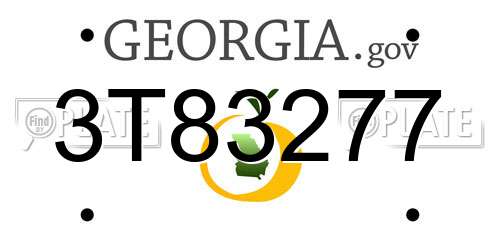 3T83277 Georgia License Plate