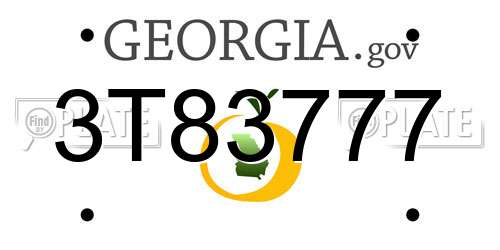 3T83777 Georgia License Plate