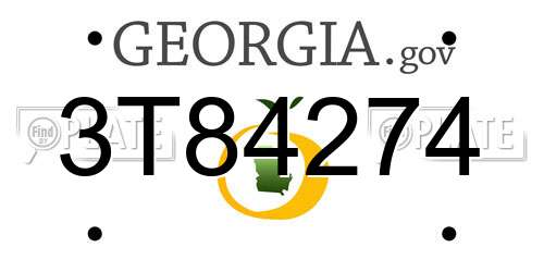 3T84274 Georgia License Plate