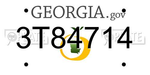 3T84714 Georgia License Plate
