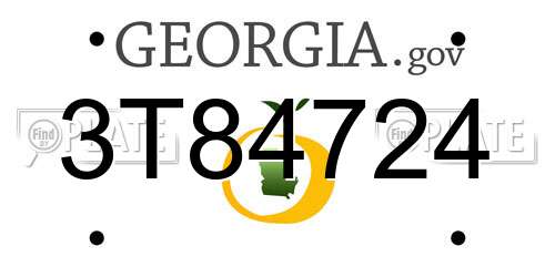 3T84724 Georgia License Plate