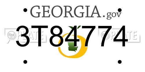 3T84774 Georgia License Plate