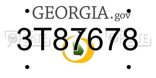3T87678 Georgia License Plate