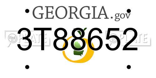 3T88652 Georgia License Plate