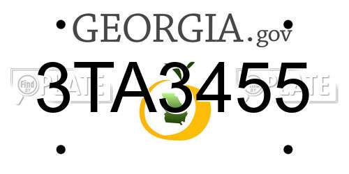 3TA3455 Georgia License Plate