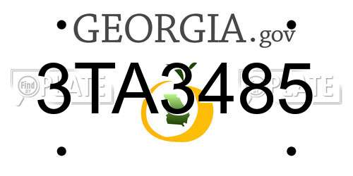 3TA3485 Georgia License Plate