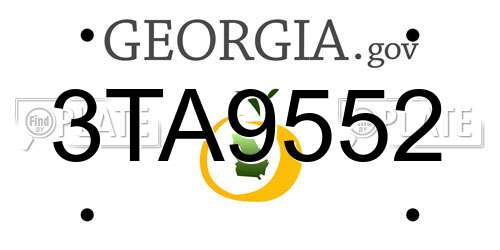 3TA9552 Georgia License Plate