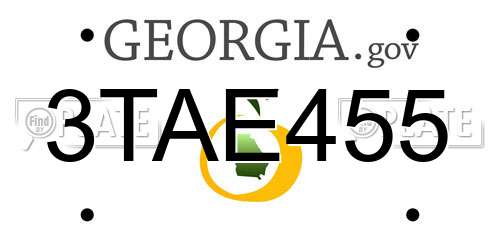 3TAE455 Georgia License Plate