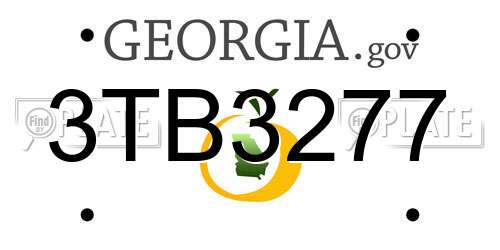 3TB3277 Georgia License Plate