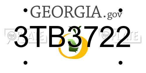 3TB3722 Georgia License Plate