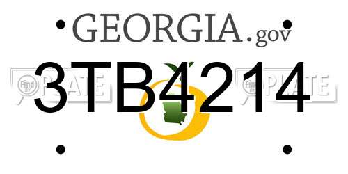 3TB4214 Georgia License Plate