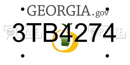 3TB4274 Georgia License Plate