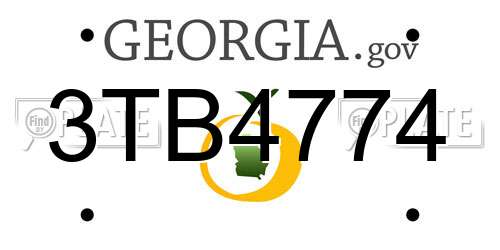 3TB4774 Georgia License Plate