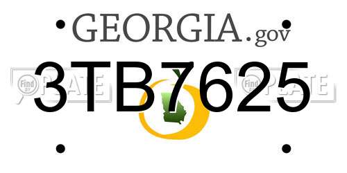 3TB7625 Georgia License Plate