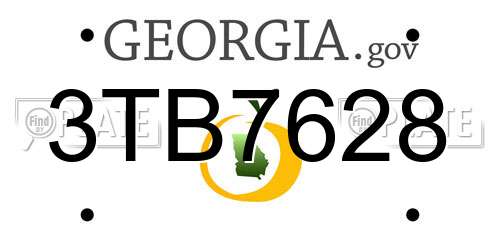 3TB7628 Georgia License Plate