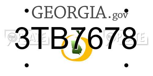 3TB7678 Georgia License Plate