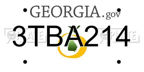 3TBA214 Georgia License Plate