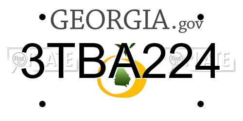 3TBA224 Georgia License Plate