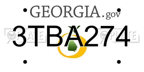 3TBA274 Georgia License Plate