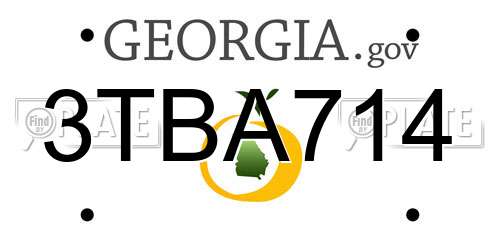 3TBA714 Georgia License Plate