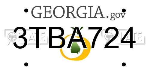3TBA724 Georgia License Plate