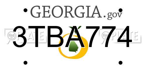 3TBA774 Georgia License Plate