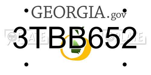 3TBB652 Georgia License Plate