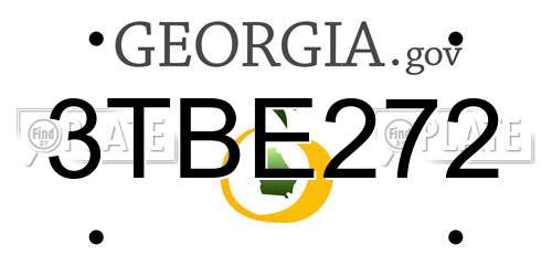 3TBE272 Georgia License Plate