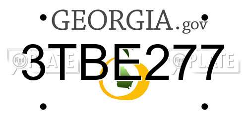 3TBE277 Georgia License Plate