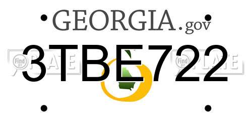 3TBE722 Georgia License Plate