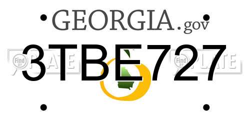 3TBE727 Georgia License Plate