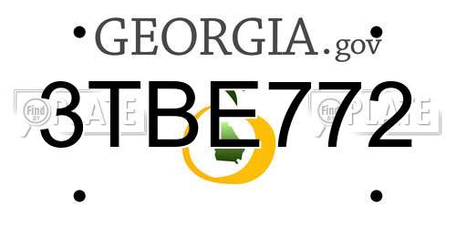 3TBE772 Georgia License Plate